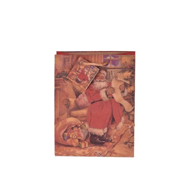 Tasak Mikulás mintával papír 23x18cm színes - 341166