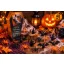 Halloween Figurák – 48 db-os Szett Szellemekkel, Csontvázakkal és Tökkel