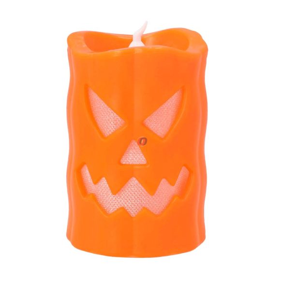LED Halloween Gyertya – Tökfej Mintával, 6×6×9 cm
