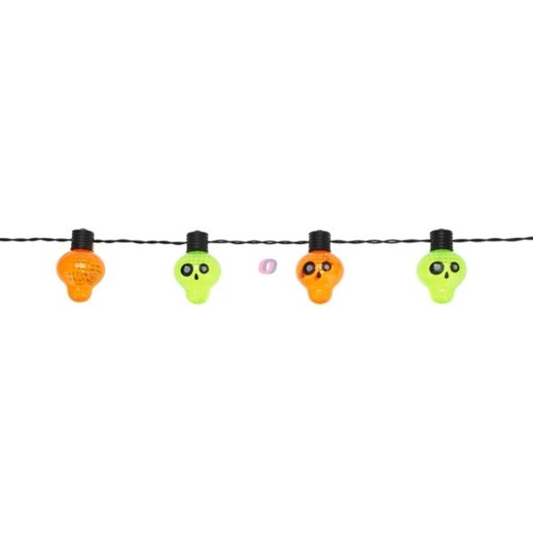 LED Fényfüzér – Halloween Koponya Design, 10 LED, 1,2 m