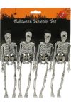 Halloween Akasztós Csontváz Dekor – 4 db-os Szett, 17 cm