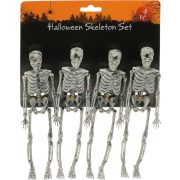 Halloween Akasztós Csontváz Dekor – 4 db-os Szett, 17 cm