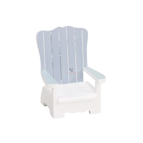 Strand szék fa 11x18,5cm szürke,kék