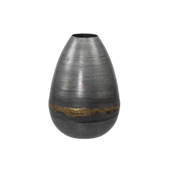 Váza fém 11x17cm szürke/arany