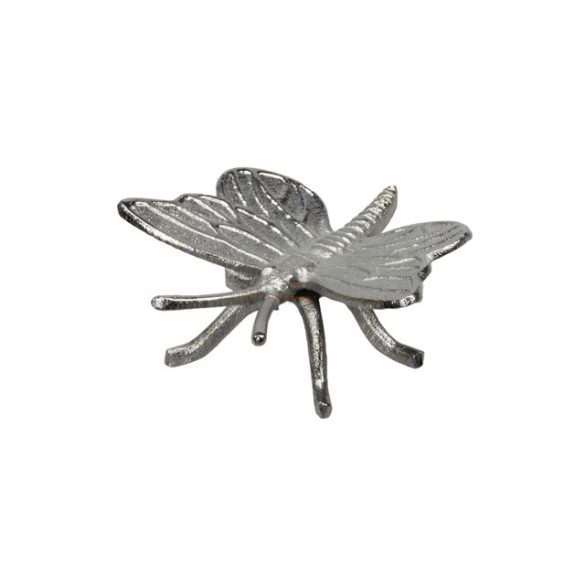 Pillangó fém 12x12 cm ezüst