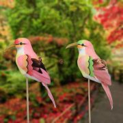 Tavaszi dekor madár betűzős 15,5cm rózsaszín 6 db-os