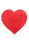 Szív rózsával akasztós polifoam 25 cm piros
