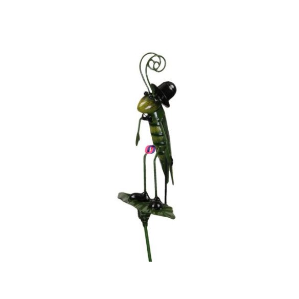 XL Szöcske leszúrós kerti figura fém 10,5x6x90,5cm zöld