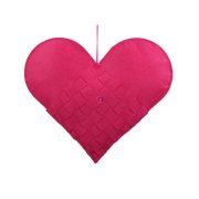 Szív akasztós textil 40cm pink
