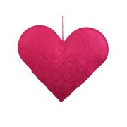 Szív akasztós textil 30cm pink