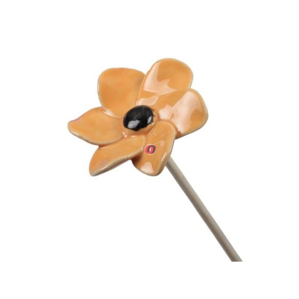 Virág dekor betűzős kerámia 7cm sárga