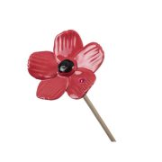 Virág dekor betűzős kerámia 7,5cm piros