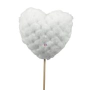 Szív plüss betűzős textil 8 cm fehér 4-db-os szett