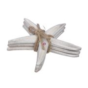 Tengeri csillag dekor fa 15x14x3cm fehér, homok 3 db-os