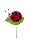 Katica levélen betűzős fa 8x5,5 cm piros 10-db-os szett