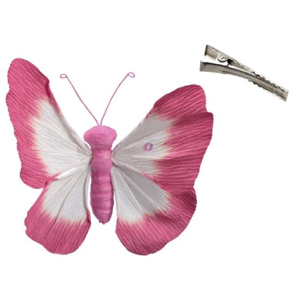 Pillangó csiptetős 20 cm rózsaszín