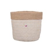 Kaspó bélelt textil 16x16,5cm krém