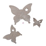 Pillangó fa 3,5,7 cm szürke 20-db-os szett