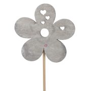 Virág betűzős fa 7 cm szürke 5-db-os szett