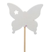 Pillangó betűzős fa 7 cm fehér 5-db-os szett
