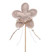 Virág bársony betűzős textil 9x8 cm bézs 4-db-os szett