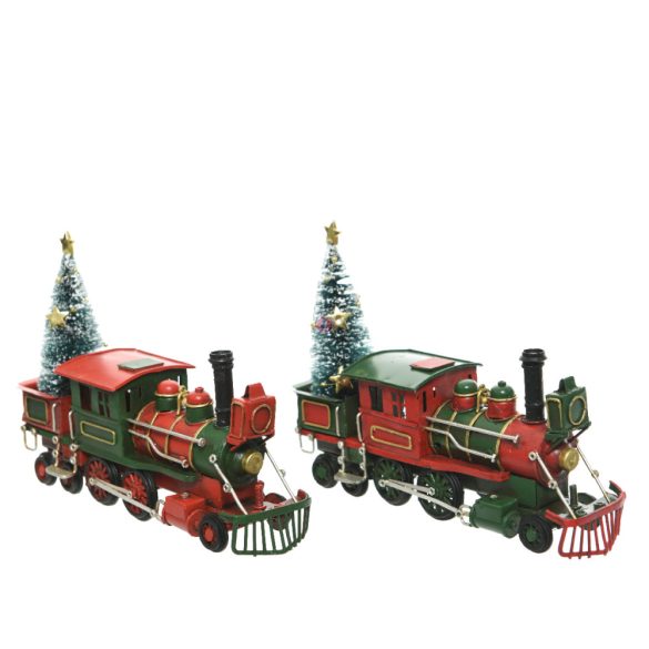 Luxury Karácsonyi mozdony figura fém 20 cm