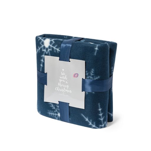 Karácsonyi mintás pléd 130x160 cm kék