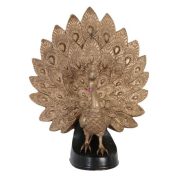 Páva dekor poly 17,5x9x21,5cm arany