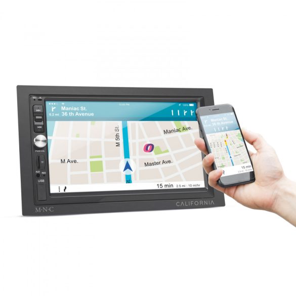 MNC Multimédiás fejegység "California" - 2 DIN - 4 x 50 W - WiFi - BT - MP5 - AUX - SD - USB