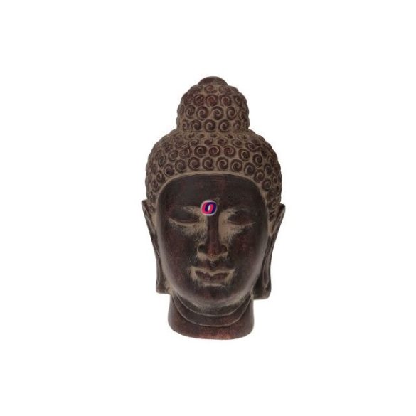 Buddha fej kerámia 24x41 cm szürke