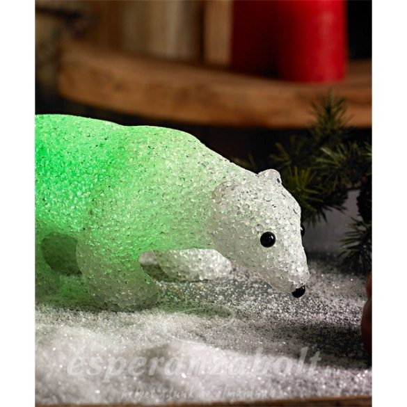 Jegesmedve LED világítással színváltós 20x9cm fehér