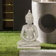 Buddha kerámia 17x9,5x30cm szürke