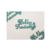Felírat Boldog Karácsonyt glitteres türkiz 3 db/cs 15 cm