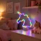 Neon színes unikornis LED lámpa  - USB + elemes működés 28,5 cm