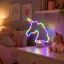 Neon színes unikornis LED lámpa  - USB + elemes működés 28,5 cm