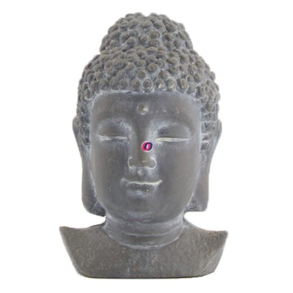 Buddha fej cement 9.8x9x14.5 cm világos szürke