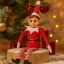 Karácsonyi elf manó lány textil 30 cm