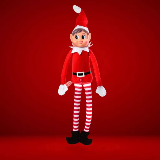 Karácsonyi elf manó lány textil 30 cm