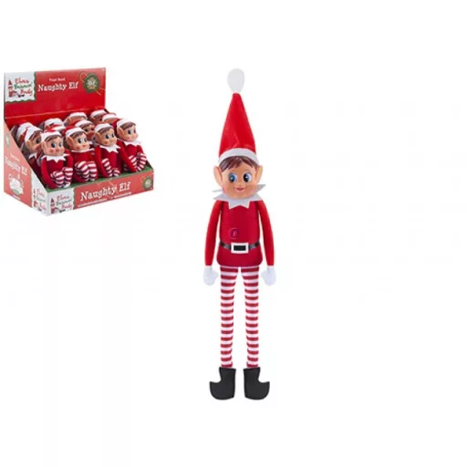 Karácsonyi elf manó lány textil 30 cm