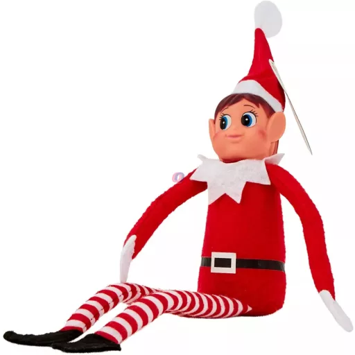 Karácsonyi elf manó lány textil 30 cm