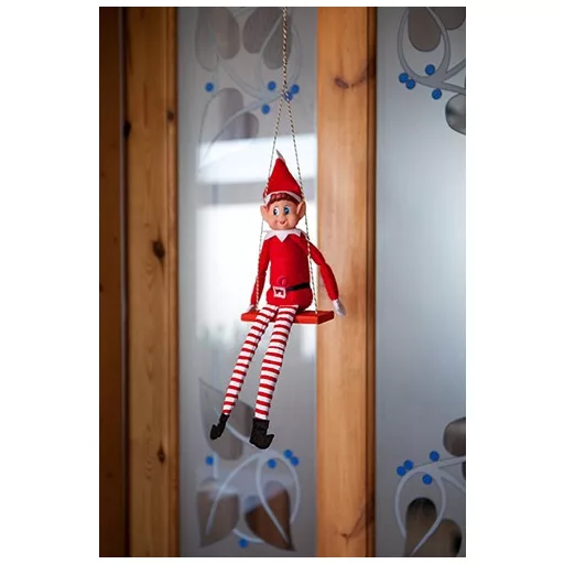 Karácsonyi elf manó fiú textil 30 cm