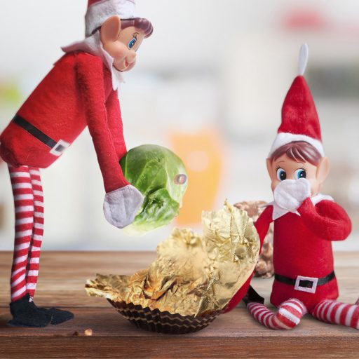 2 db-os Karácsonyi elf - csínytevő manó szett textil 30 cm