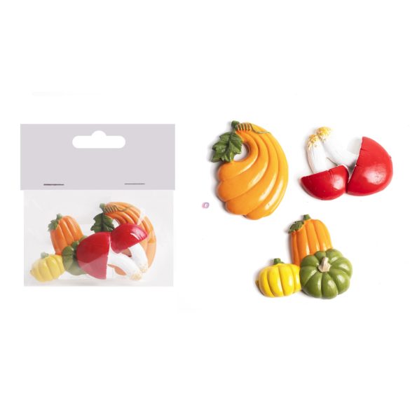 3 db-os Őszi dekor szett poly 6 cm narancssárga
