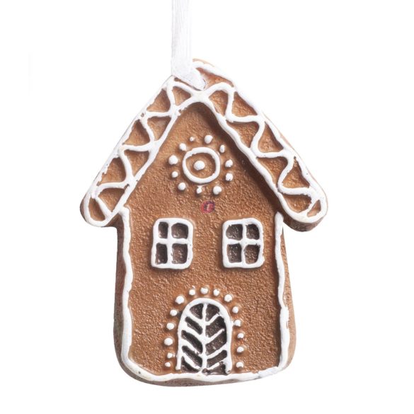 Akasztható Mézeskalács házikó figura, poly 7,5 cm