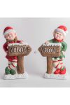 Karácsonyi ELF Manó welcome táblával 35 cm 2 féle választható