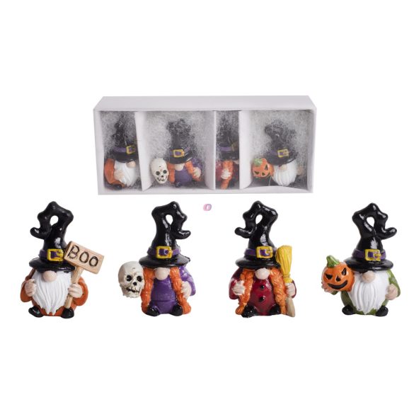 4 db-os Halloweeni dekor törpe figura 5,8 cm