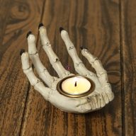 Halloweeni mécsestartó csontváz kéz 14 cm Halloweeni mécsestartó csontváz kéz 14 cm