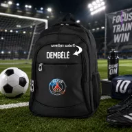   PSG Stílusú Iskolatáska személyre szabható, egyedi névvel Sötétkék