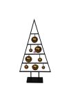 Fenyőfa gömbökkel álló fém 38,5x9,5x74,5cm fekete, arany