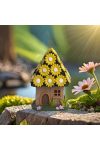 Viláűgító Tündérkert Ház világító 11 cm Virágos, sárga 13 cm